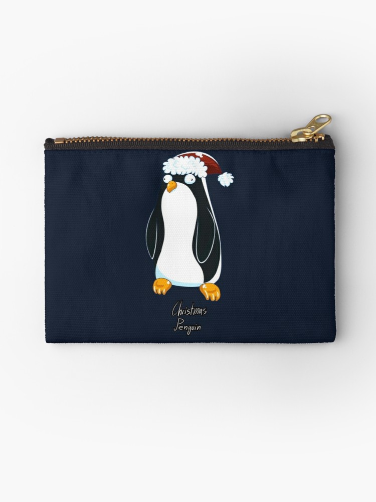750x1000 Christmas Penguin Derp Studio Pouches - Christmas Penguin Drawing