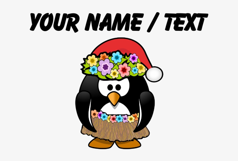 820x554 Custom Hawaiian Christmas Penguin Mousepad - Christmas Penguin Drawing
