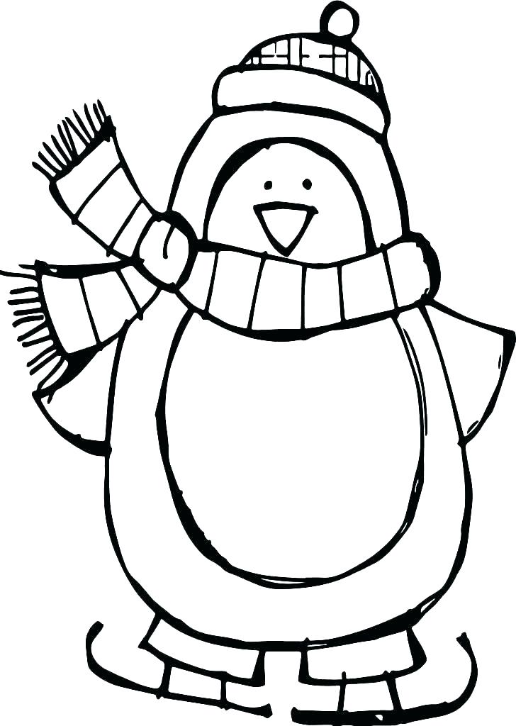 728x1024 christmas penguin coloring pages penguin coloring sheets free - Christmas Penguin Drawing