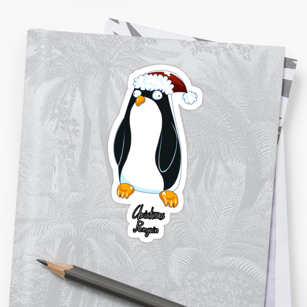 1000x1000 Christmas Penguin Derp Stickers - Christmas Penguin Drawing