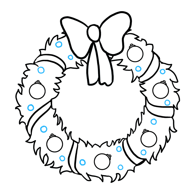 680x678 How To Draw A Christmas Wreath - Christmas Pics Drawing