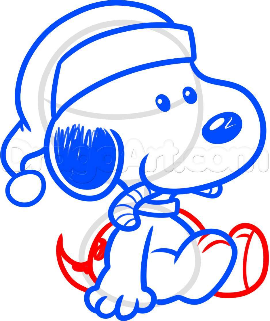 938x1116 How To Draw Christmas Snoopy, Step - Christmas Pictures Drawing