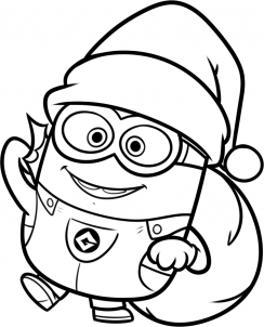 244x302 How To Draw A Christmas Minion, Step - Christmas Pictures Drawing