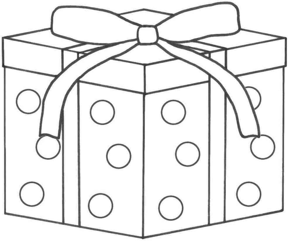 988x824 christmas present drawing coloring pages presents - Christmas Present Drawing