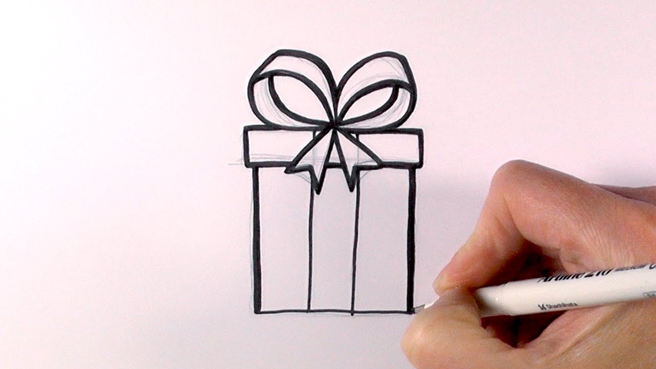 1280x720 how to draw a christmas present - Christmas Present Drawing