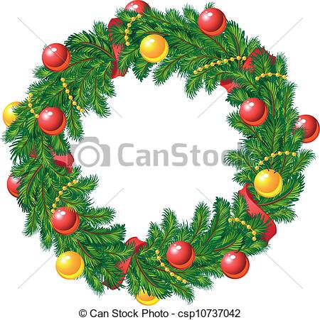 450x451 Christmas Wreath - Christmas Reef Drawing