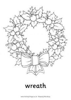 227x320 Christmas Wreath Printables - Christmas Reef Drawing
