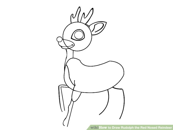 728x546 how to draw rudolph the red nosed reindeer steps - Christmas Reindeer Drawing