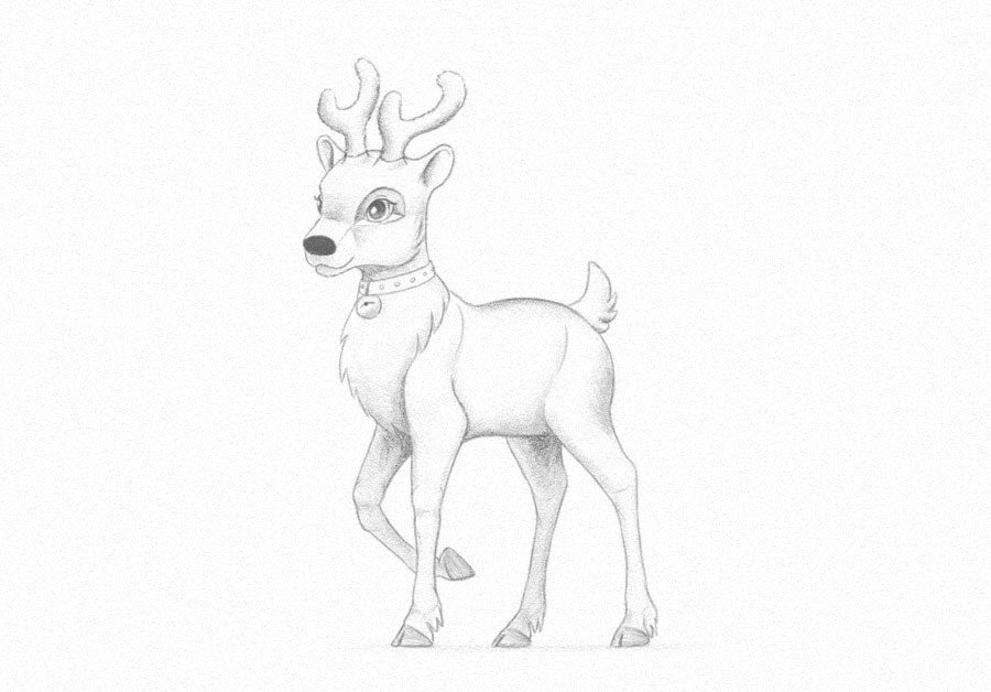 900x628 Christmas Reindeer Drawing - Christmas Reindeer Drawing