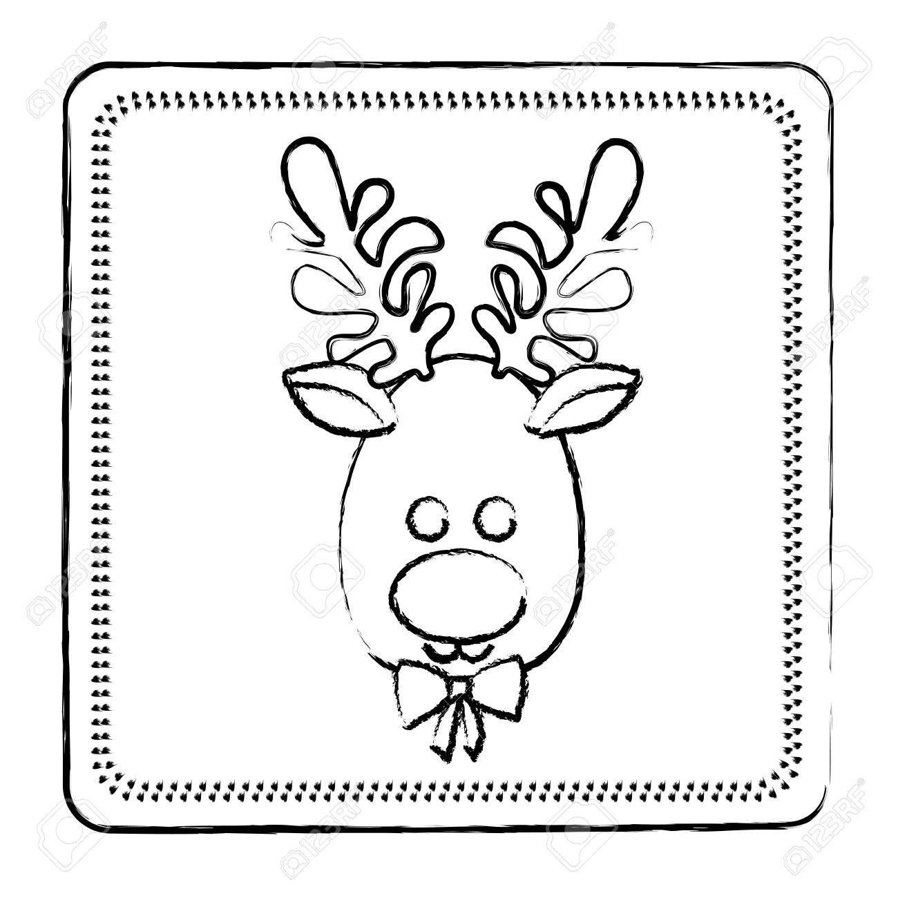 1300x1300 How To Draw Christmas Reindeer - Christmas Reindeer Drawing