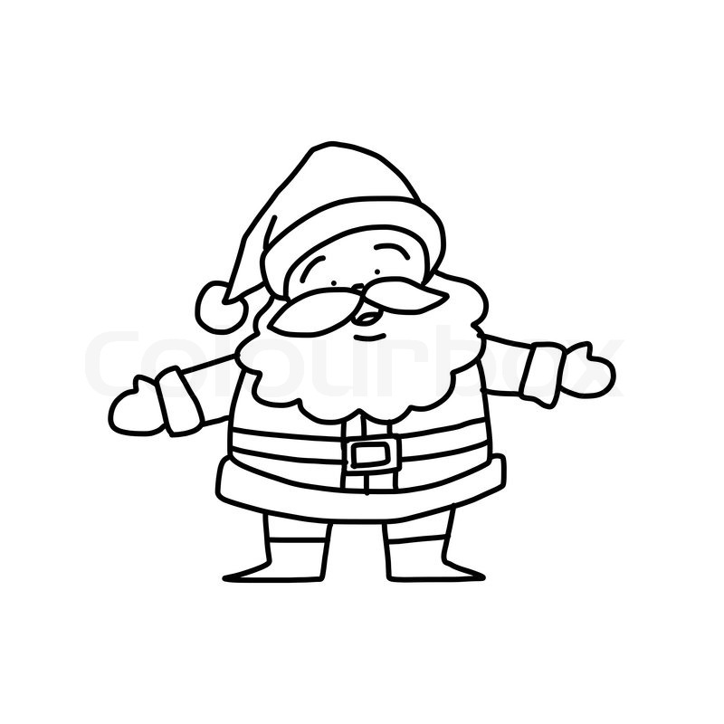 800x800 Hand Drawing Cartoon Christmas Santa Stock Vector Colourbox - Christmas Santa Drawing