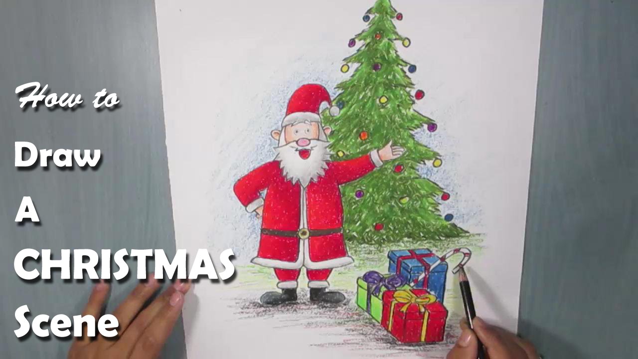 Christmas Scene Drawing at Explore collection of