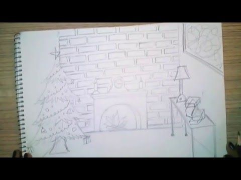 480x360 How To Draw A Simple Christmas Scene Decorating For Christmas - Christmas Scene Drawing