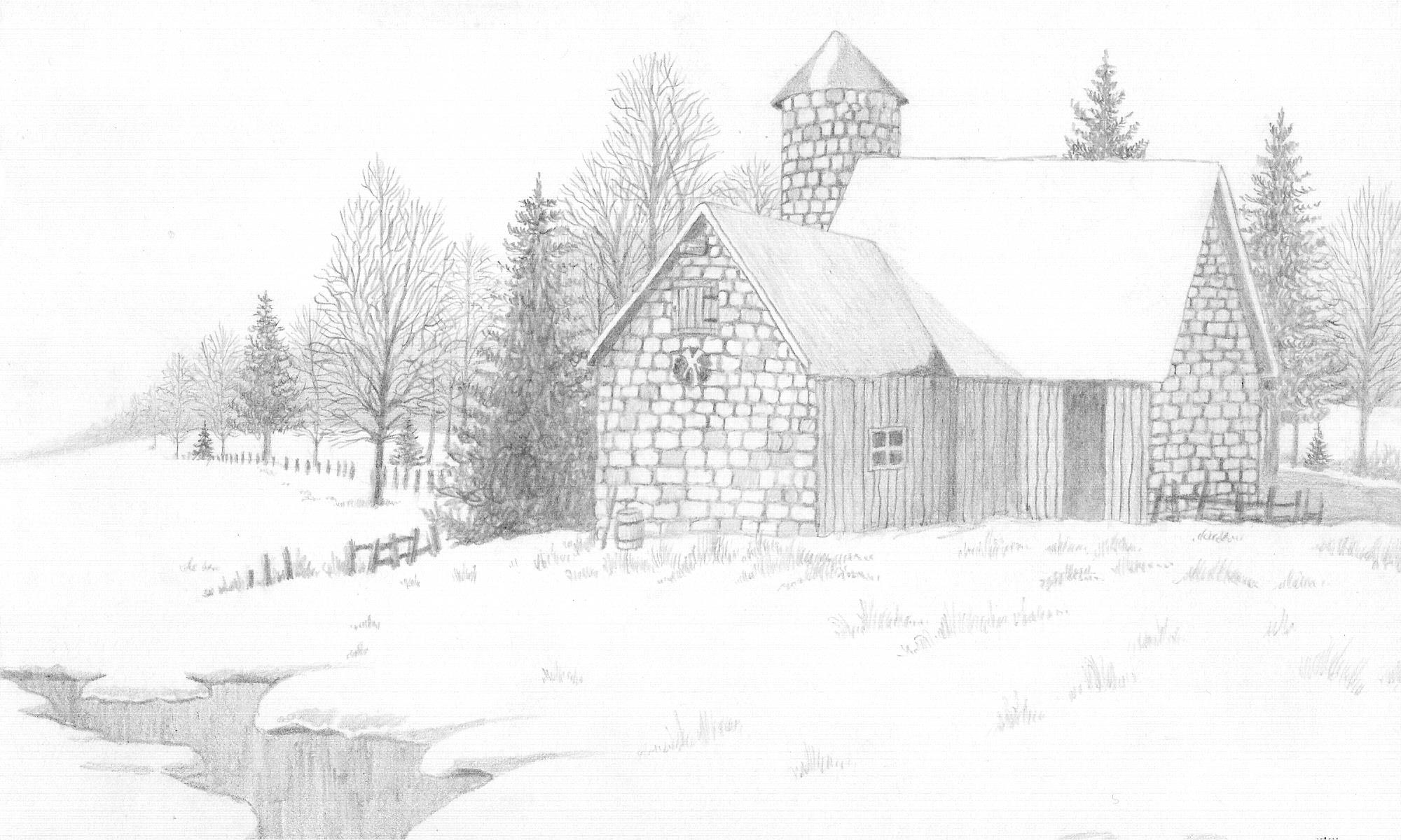 Christmas Scene Drawing at PaintingValley.com | Explore collection of