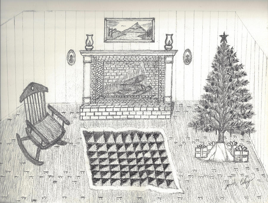 900x684 Christmas Scene Drawing - Christmas Scene Drawing