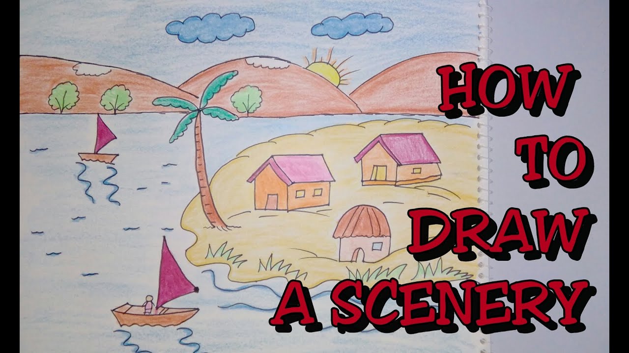 1280x720 Christmas Scene How To Draw A Eas - Christmas Scene Drawing Ideas