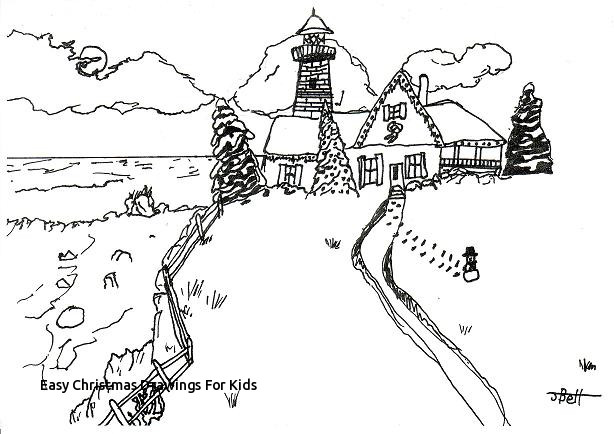 614x434 Easy Christmas Drawings For Kids Nature Scenes Drawing - Christmas Scene Drawing Ideas