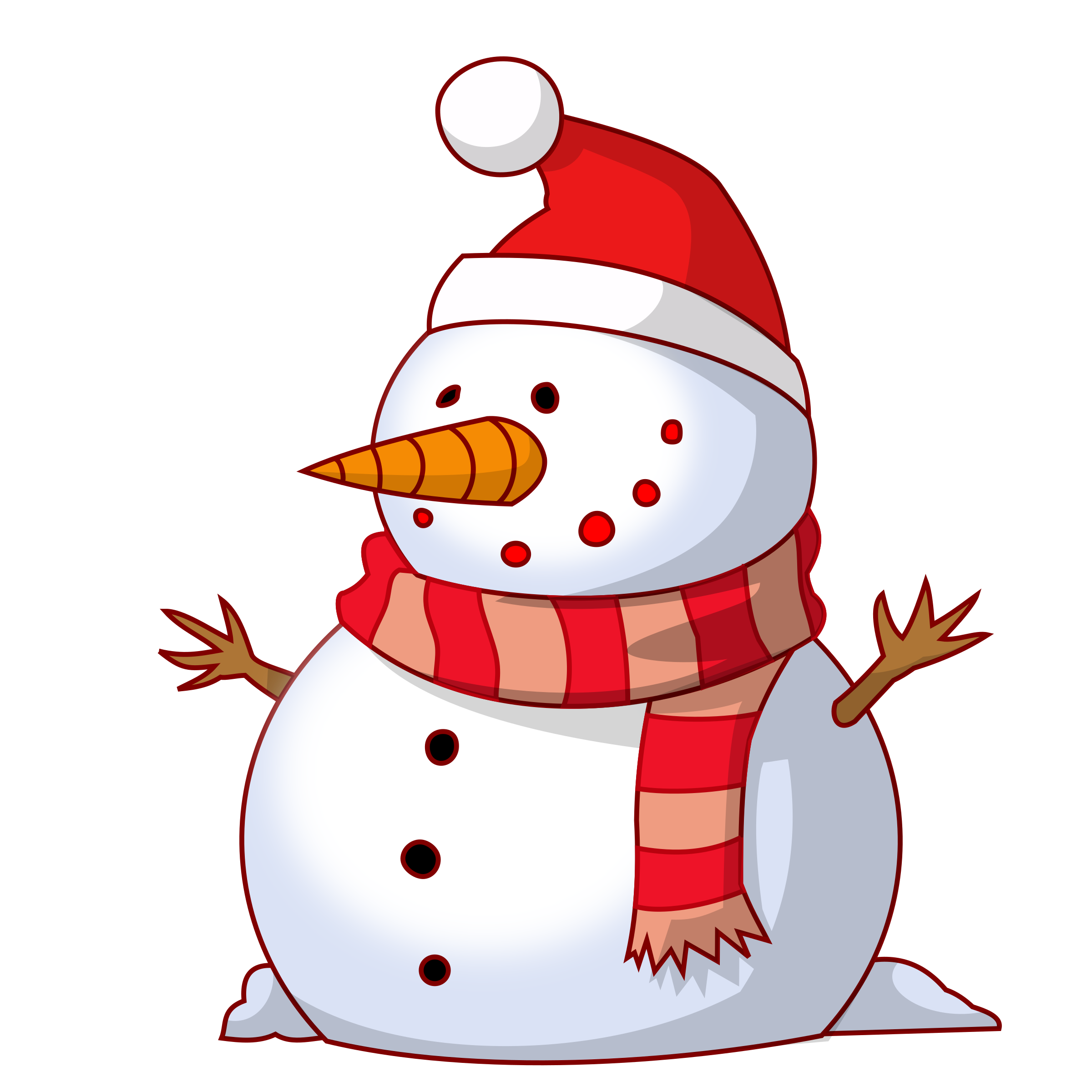 2400x2400 Clipart - Christmas Snowman Drawing