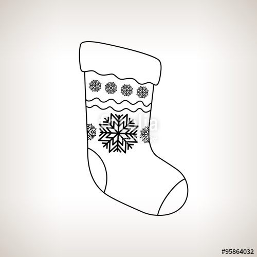 500x500 christmas sock decorated snowflakes on a light background - Christmas Sock Drawing