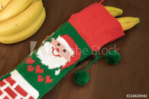 500x333 colorful christmas sock with drawing of santa claus filled - Christmas Sock Drawing