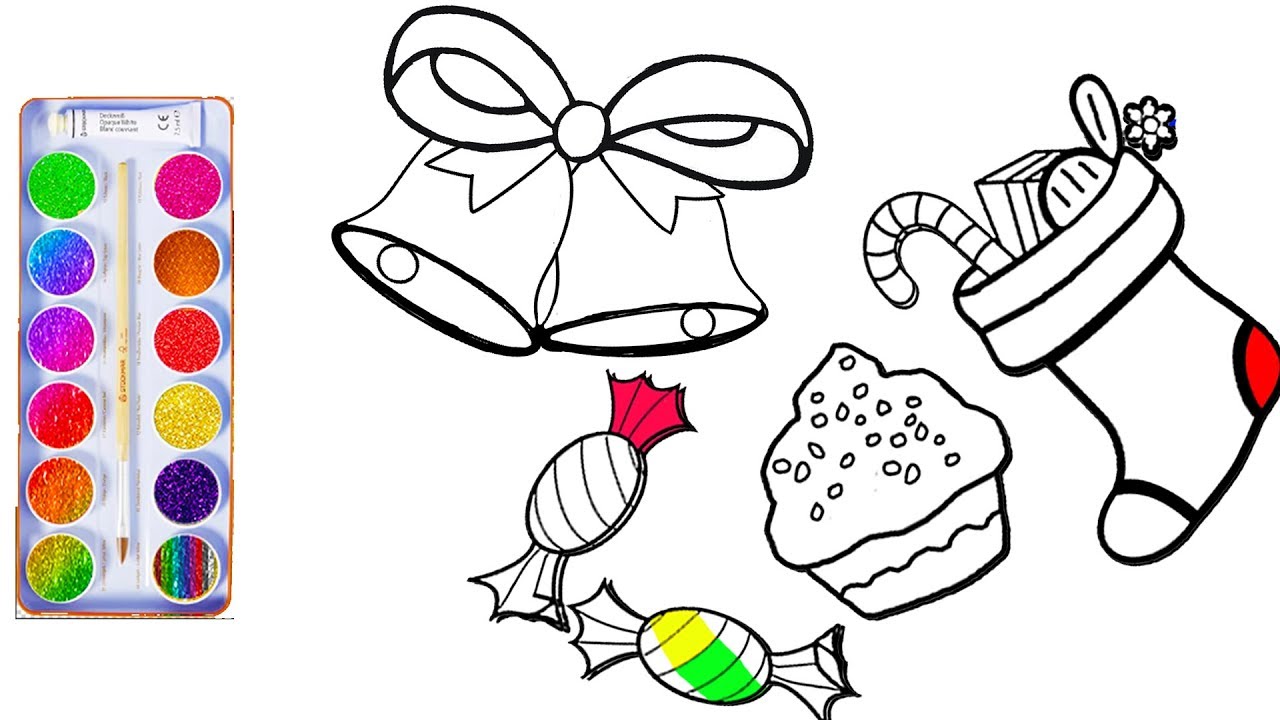 1280x720 christmas coloring pages - Christmas Socks Drawing