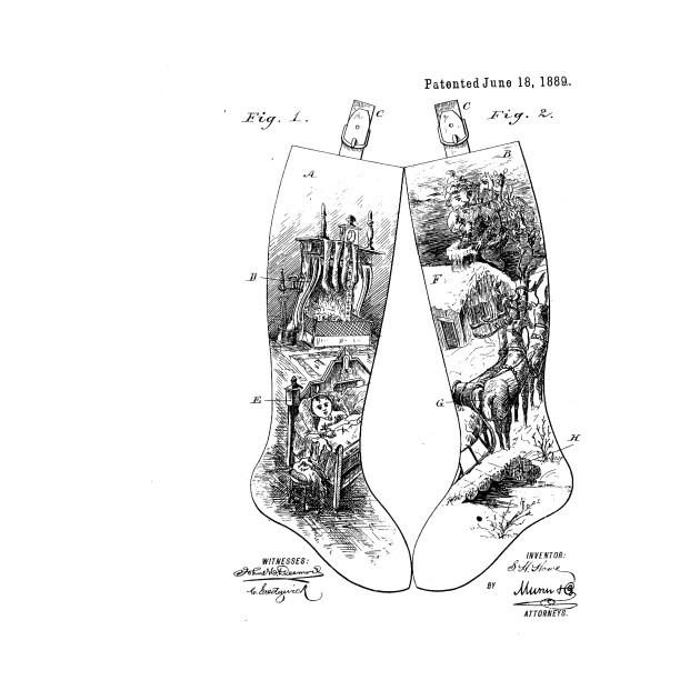 630x630 christmas socks design vintage patent drawing - Christmas Socks Drawing