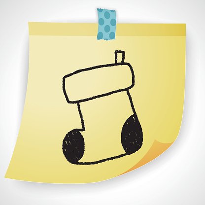 416x416 christmas socks doodle drawing premium clipart - Christmas Socks Drawing