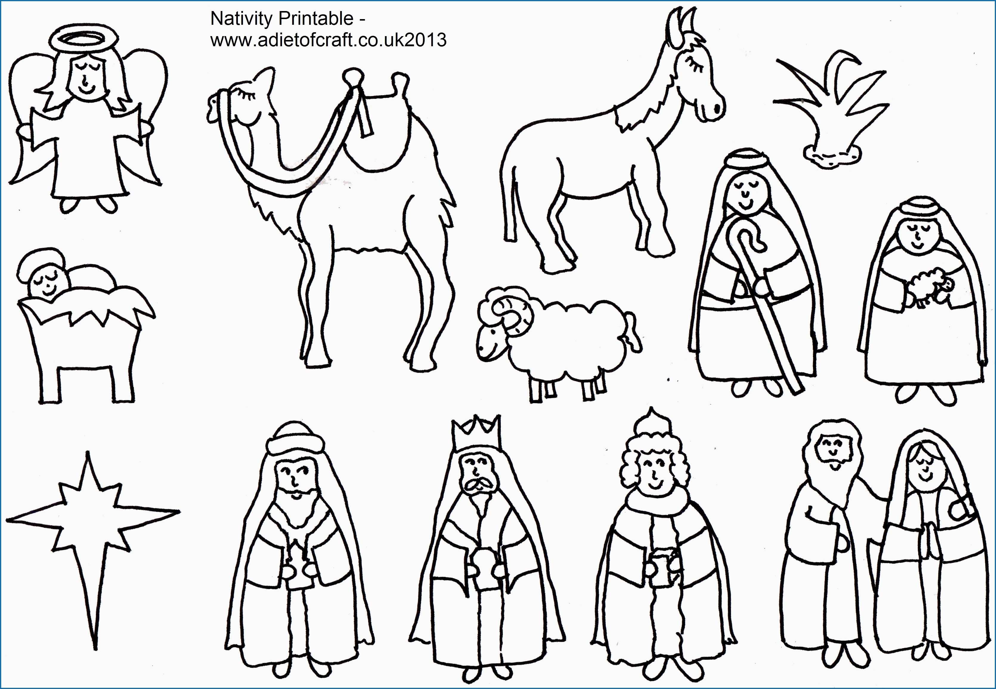 3341x2309 Christmas Stable Coloring - Christmas Stable Drawing