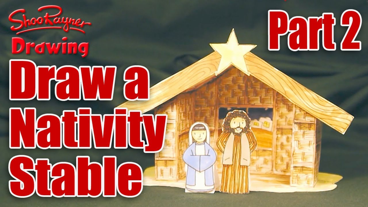 1280x720 Make A Nativity Scene - Christmas Stable Drawing