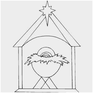 300x300 Stable Coloring - Christmas Stable Drawing