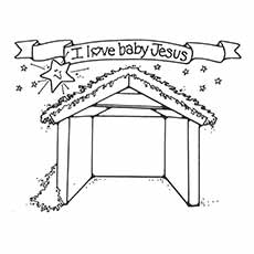 230x230 Top Free Printable Nativity Coloring Pages Online - Christmas Stable Drawing