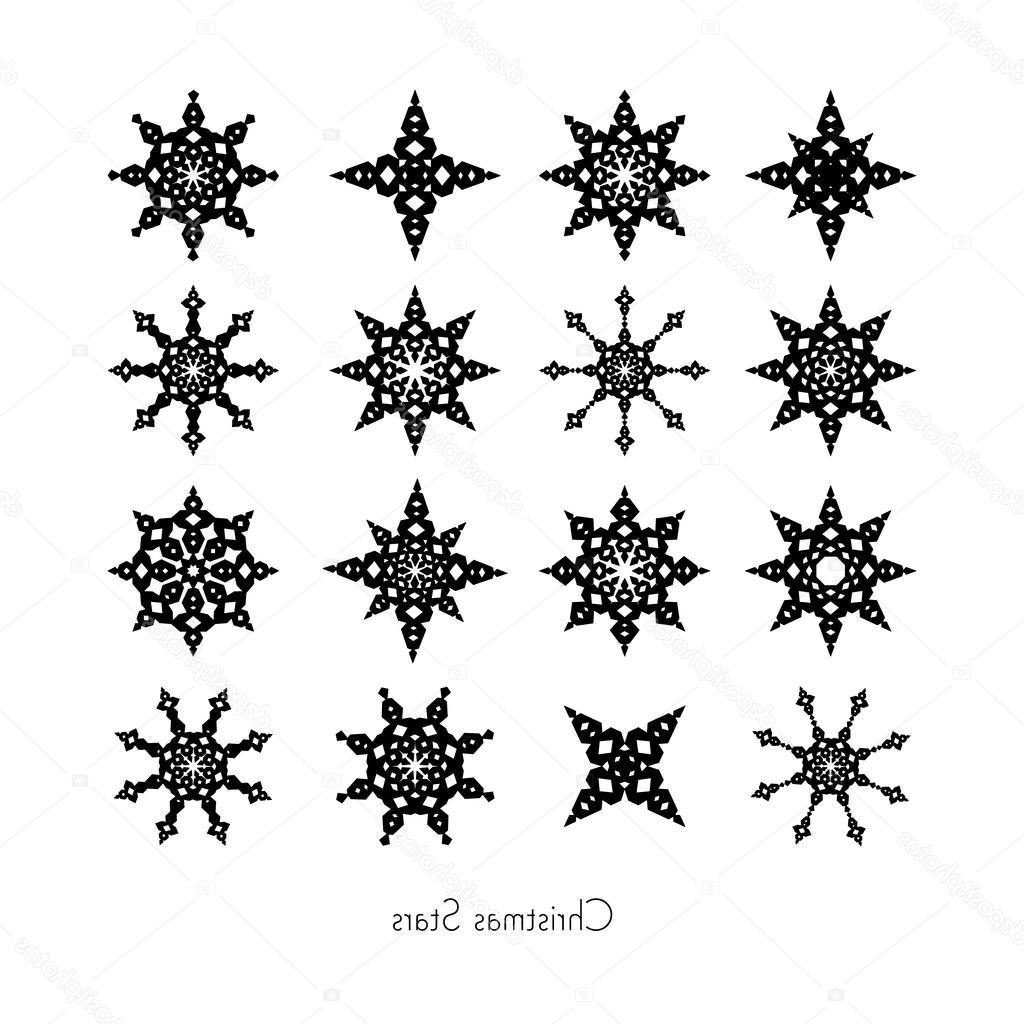 1024x1024 unique stock illustration black christmas star set on drawing - Christmas Star Drawing