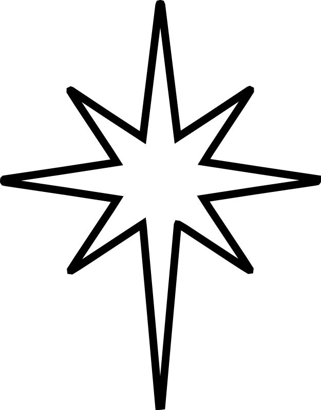 625x799 christmas star clip art black and white the nativity star is - Christmas Star Drawing