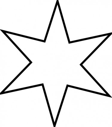 374x425 christmas star clip art outline - Christmas Star Drawing