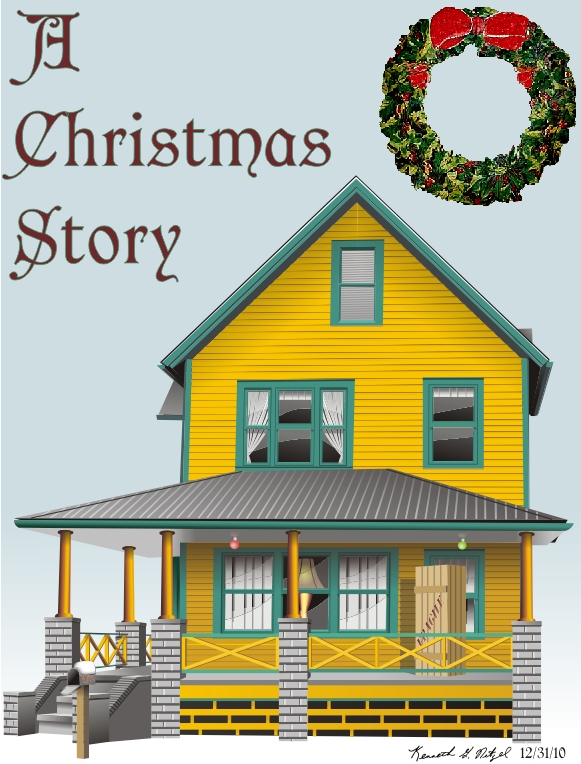 581x764 Drawing Of The House From A Christmas Story - Christmas Story Drawing