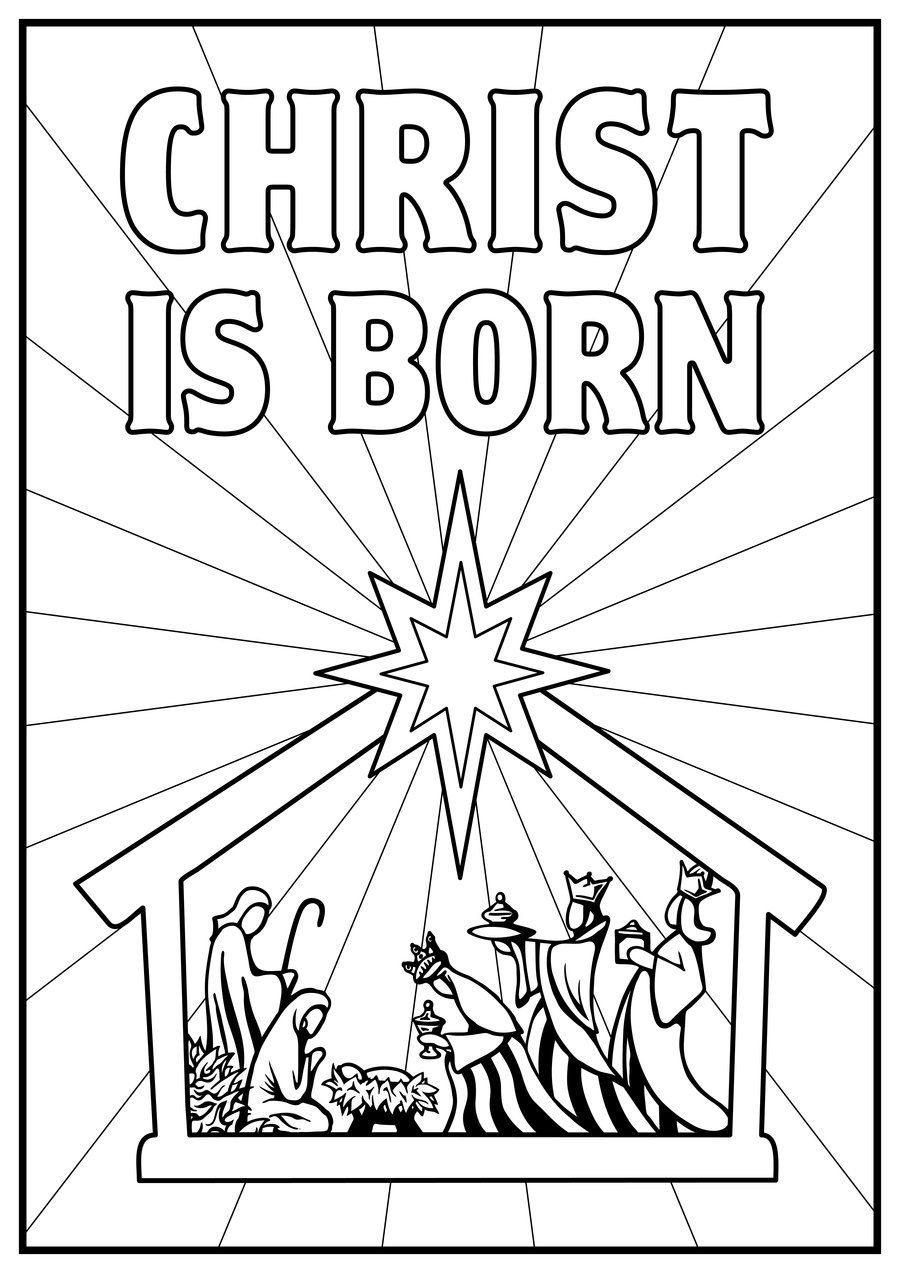 900x1273 Nativity Story Coloring Pages - Christmas Story Drawing