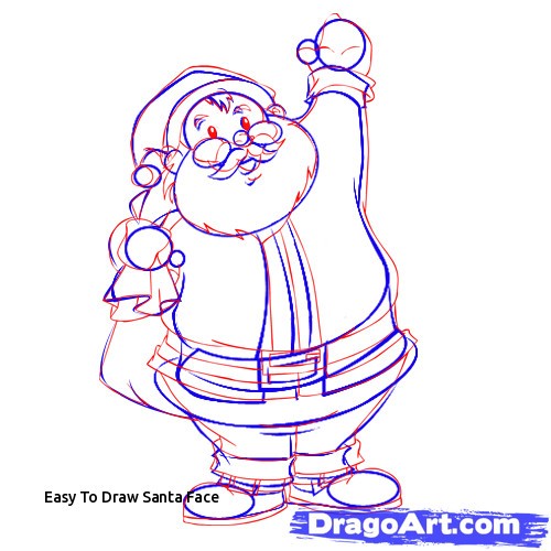 500x500 Easy To Draw Santa Face How To Draw An Easy Santa Step - Christmas Stuff Drawing