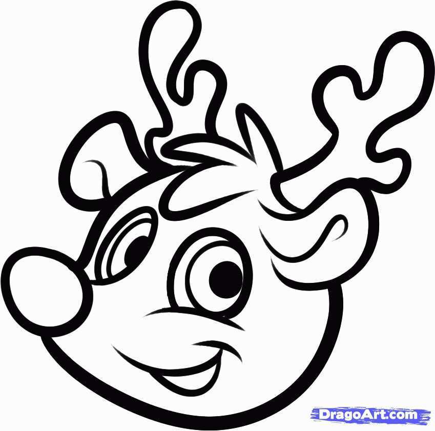 849x841 Reindeer Drawing Beautiful How To Draw Rudolph Easy Step - Christmas Stuff Drawing