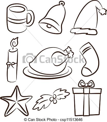 414x470 set of christmas stuff - Christmas Stuff Drawing