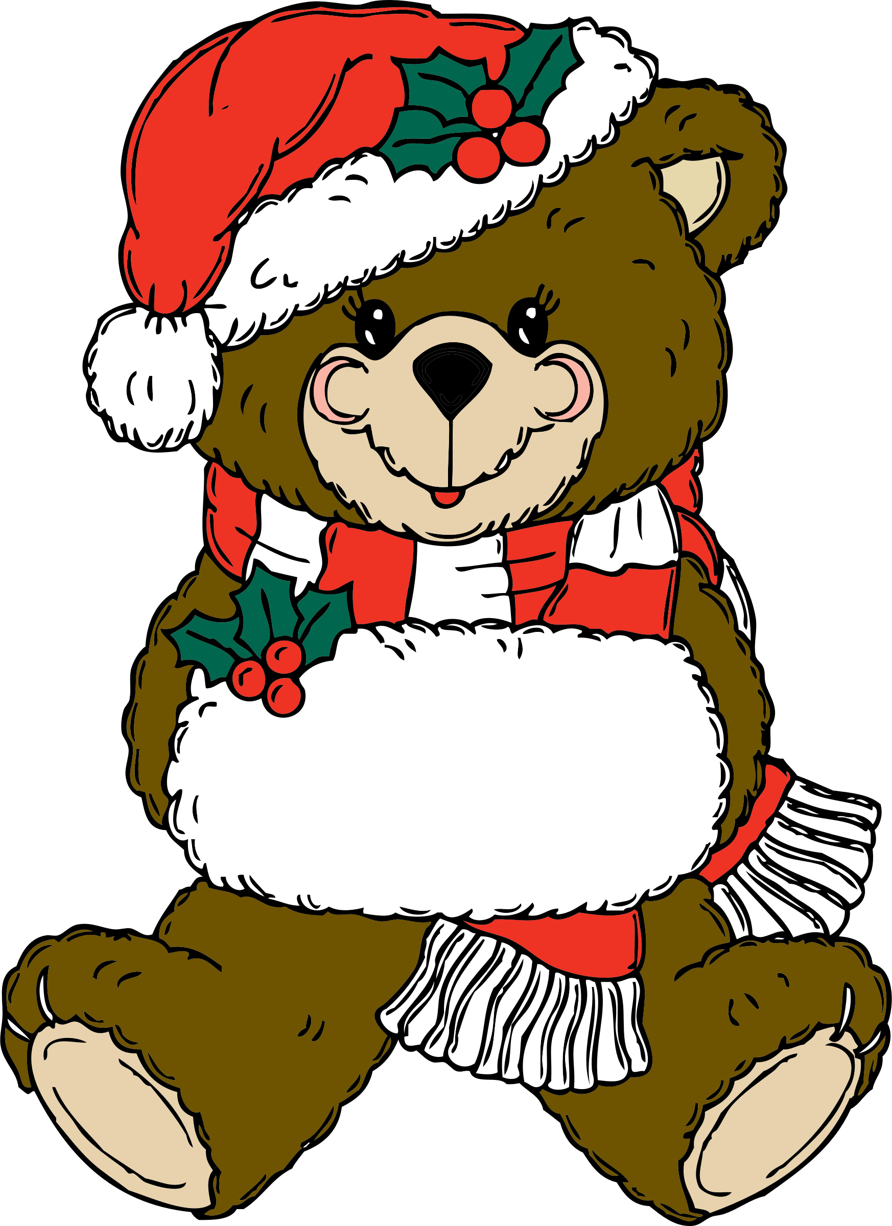 1746x2400 Christmas Bear - Christmas Teddy Bear Drawing