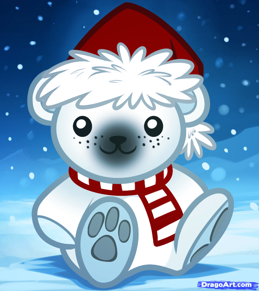 991x1116 How To Draw A Christmas Bear, Step - Christmas Teddy Bear Drawing