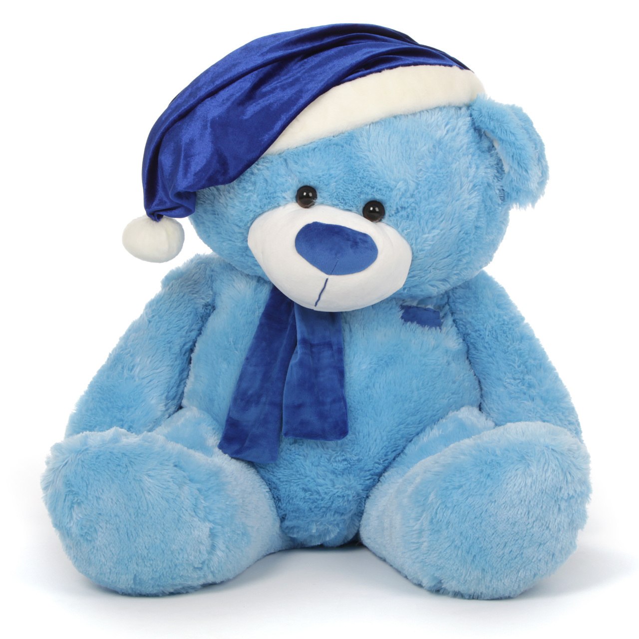 1280x1280 marty shags light blue giant christmas teddy bear in blue santa - Christmas Teddy Bear Drawing