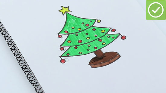 550x309 How To Draw Christmas Trees - Christmas Tree Decoration Drawing