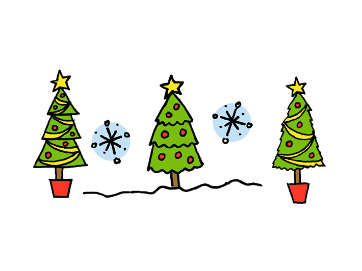 710x532 How To Draw A Christmas Tree Cartoon Tutorials - Christmas Tree Decoration Drawing