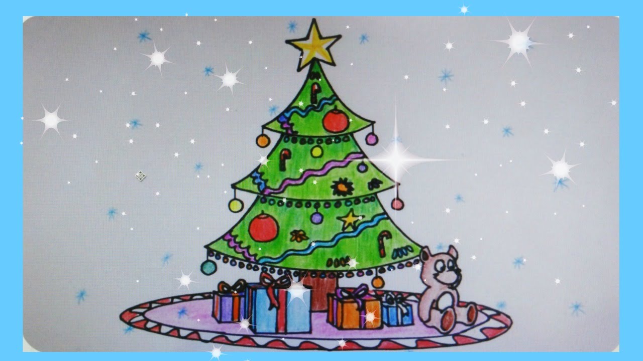 1280x720 How To Draw A Beautiful Christmas Tree - Christmas Tree Decoration Drawing