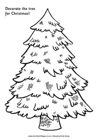 320x455 Printable Christmas Crafts - Christmas Tree Decoration Drawing