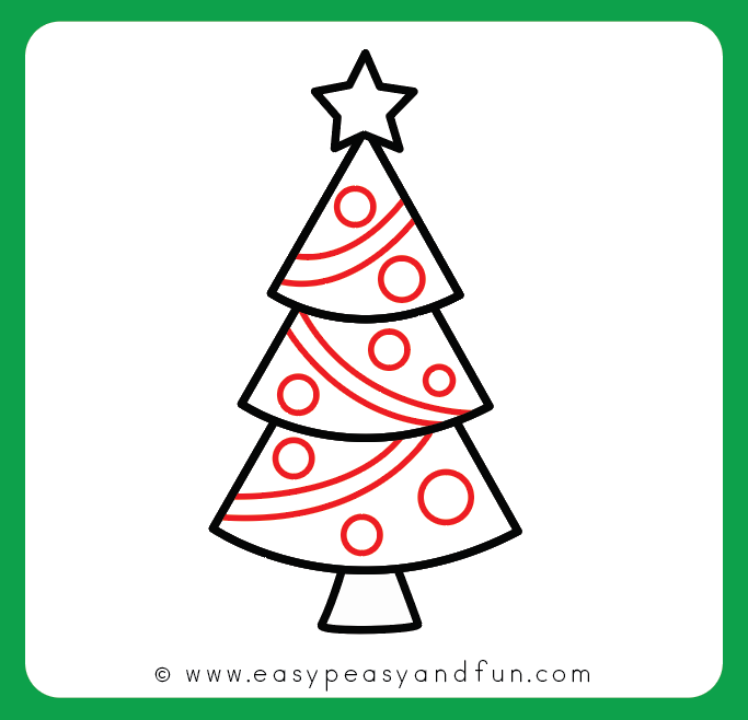 683x658 How To Draw A Christmas Tree - Christmas Tree Drawing