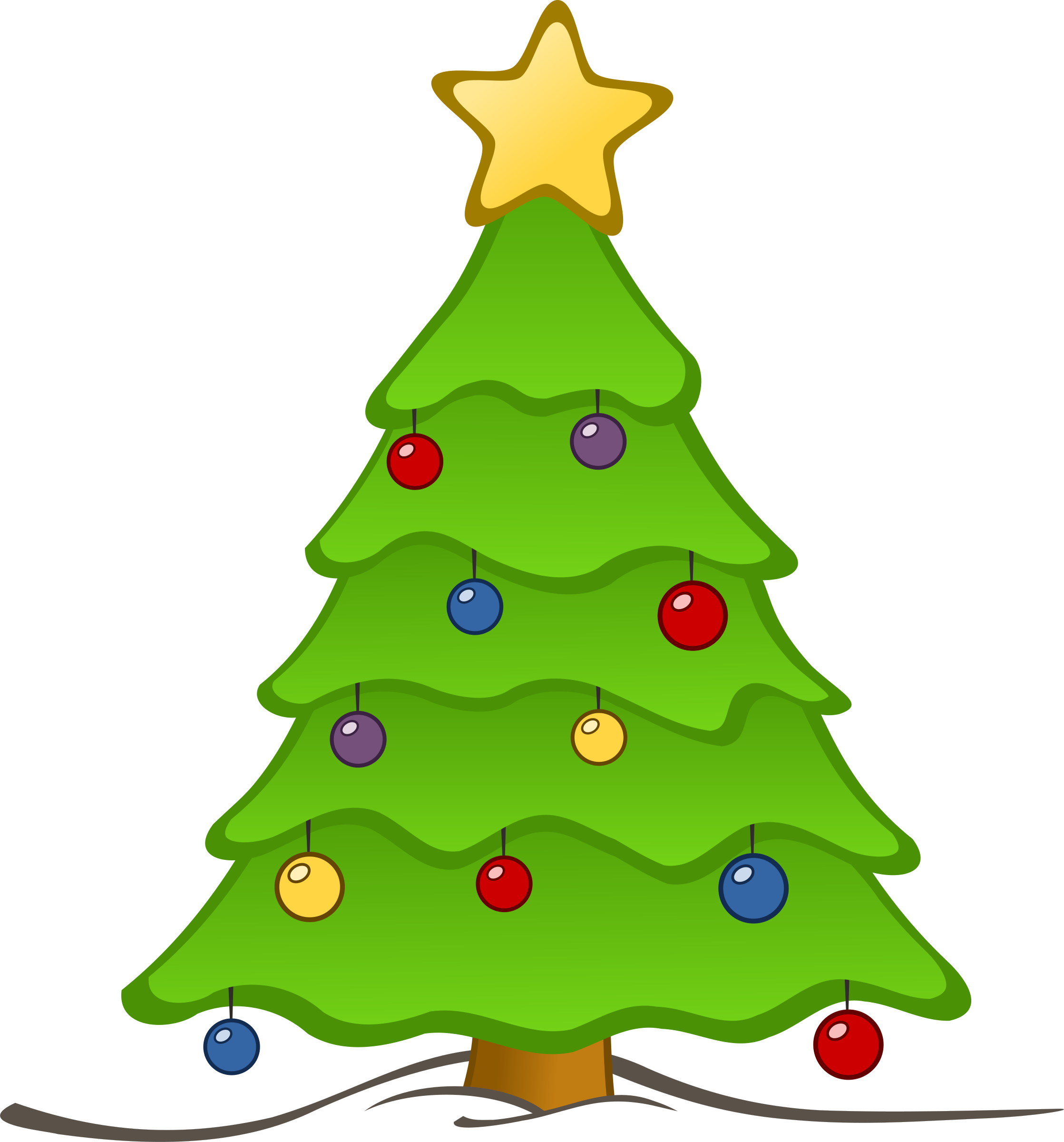 2237x2400 Clipart - Christmas Tree Drawing
