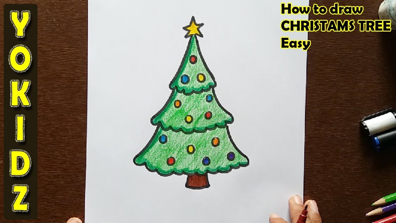 1280x720 How To Draw A Christmas Tree Easy - Christmas Tree Drawing Design
