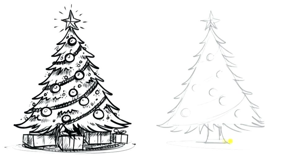 936x527 Christmas Tree Drawing Easy How To Draw A Tree Step - Christmas Tree Drawing Easy